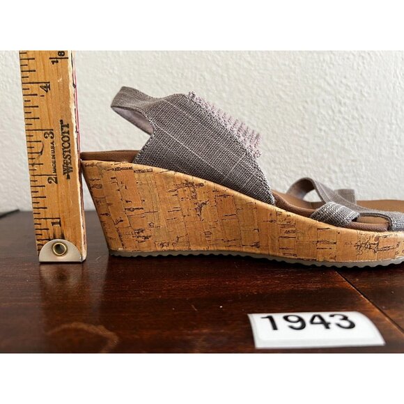 Skechers Beverlee High Tea Sandals Women's US 7 Mauve Mesh Slip On 31723 Vegan - Picture 3 of 11